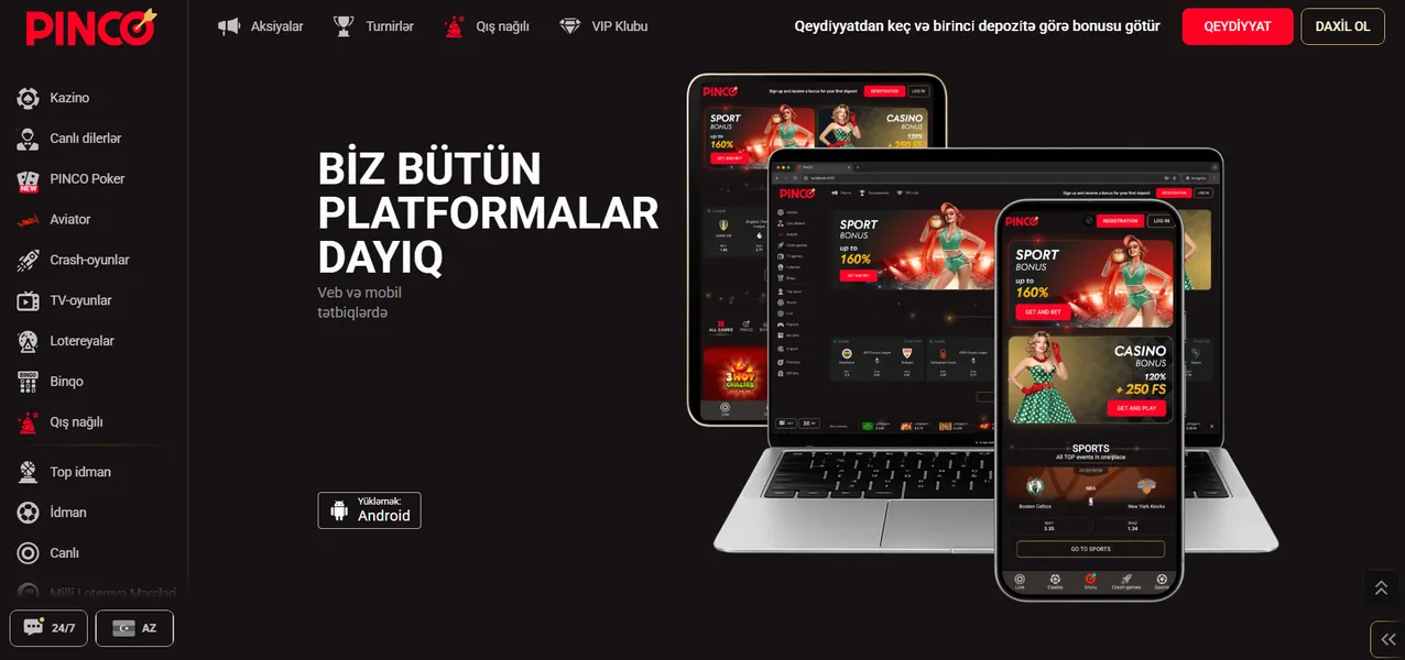 Azərbaycan oyunçuları üçün Pinco yukle üstünlükləri
